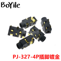 Headphone socket PJ-327D audio female socket 3 5MM diameter 4-pin pin with column gold-plated interface