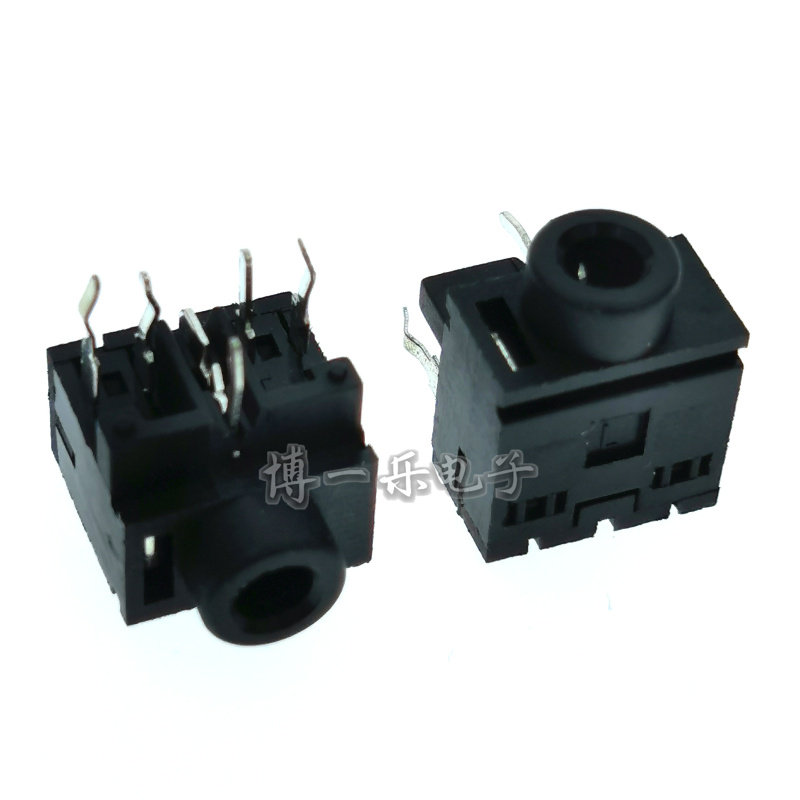 Headphone socket PJ-317 Audio mother seat 3 5MM Five-foot black dual track 5P connector connector