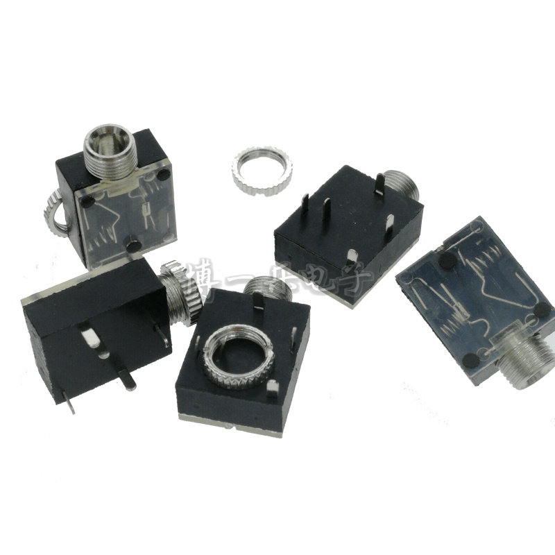 Audio headphone socket PJ-324M with screw 5 feet straight inserts 3 5MM mother seat glossy mother seat