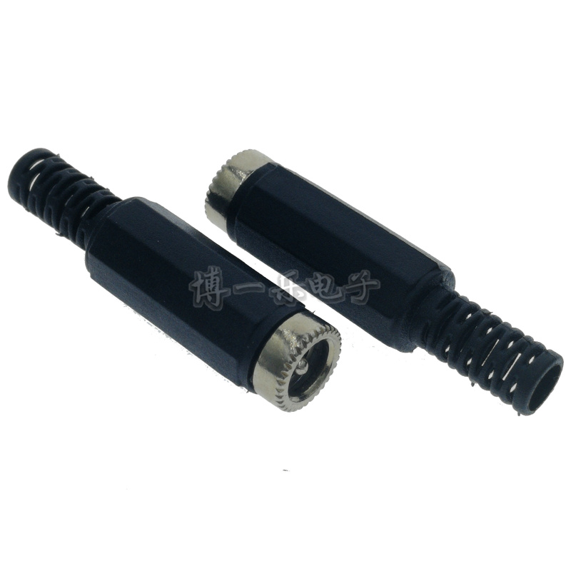 DC plug welding line type 5 5 * 2 1MM welded female head female plug-in DC connector with plastic shell