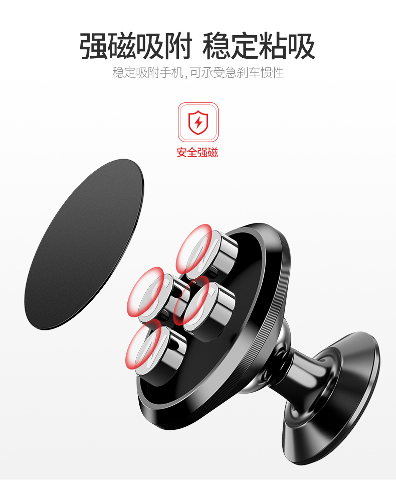 Phổ cập điện thoại di động phổ thông giữ xe chụp sáng tạo thanh-on từ đĩa xe ổ cắm bảng điều khiển phụ kiện từ điện thoại di động giữ khung xe chuyển hướng cho nam và nữ với nam châm tự động - Phụ kiện điện thoại trong ô tô giá đỡ điện thoại
