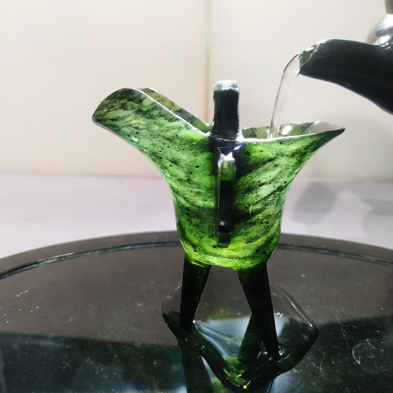 酒泉夜光杯祁连墨玉酒杯:甘肃特产鸳鸯玉翠玉石仿古爵杯,品味千年文化!-珠宝奇石-淘宝好物网