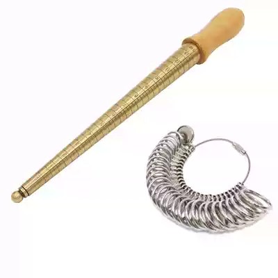 0-13 Mido set Wood handle Copper ring measuring rod Mido ring Measuring Mido ring ring ring
