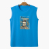 Mùa hè nam sinh viên thanh niên không tay áo thun vest Lycra cotton tròn cổ lỏng rộng vai mồ hôi vest vest áo thun nam thể thao Lót