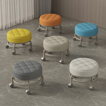 Small Stool Home Beauty Seam Pulley Short Stool With Wheels Children Learn Walking round stool Living room Mobile universal wheel with va va deity