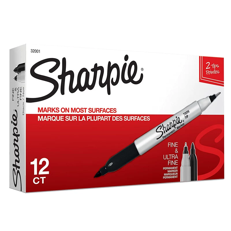 Американская маркерная ручка Sharpie пылезащищенная ручка целый набор масляная водостойкая быстрая сушка не выцветает пробирка мерный стакан инструмент маркер ручка промышленная биологическая лаборатория Sharpie32001 спиртоустойчивая маркерная ручка