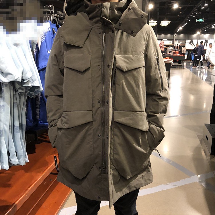 Nike / Nike Men dài chức năng chống gió dài áo khoác xuống áo khoác 928913-001-292 - Thể thao xuống áo khoác áo phao cổ lông