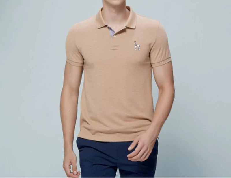 Haggis hazzys áo thun nam chính thức mùa hè tay ngắn nam xu hướng mỏng Áo thun cotton giản dị áo polo áo có cổ