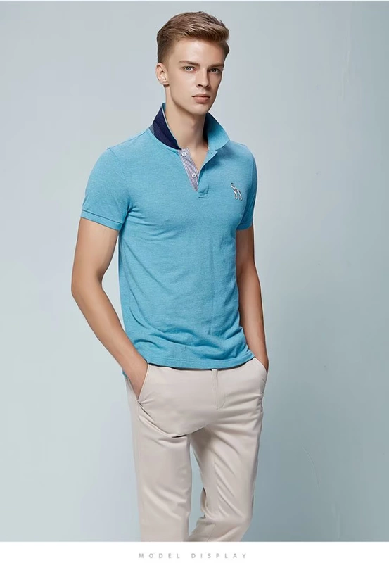 Haggis hazzys áo thun nam chính thức mùa hè tay ngắn nam xu hướng mỏng Áo thun cotton giản dị áo polo áo có cổ