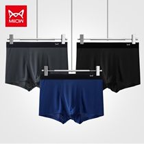 Cat Human Graphene Antibacterial Mens Underwear Male Ice Silk Breathable No Marks Four Corner Pants Summer Thin Flat Corner Pants Shorts