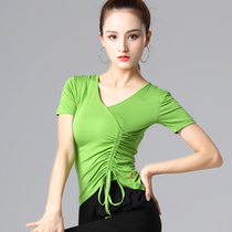 Latin dance costume female adult new practice suit Dance V-neck dance suit Slim modern dance top body performance suit