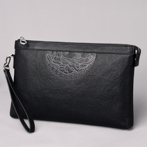 Large-capacity cowhide mens handbag 2021 new leather mens bag hand bag clutch bag mens casual hand bag trend