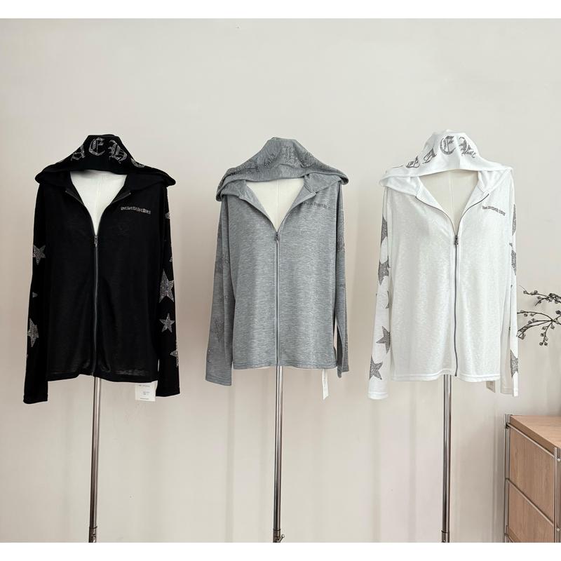 Tiktok Li Xin'Er Star Cardigan Lyocell Ice Silk Versatile Loose Korean Style Casual Elegant Summer Hooded