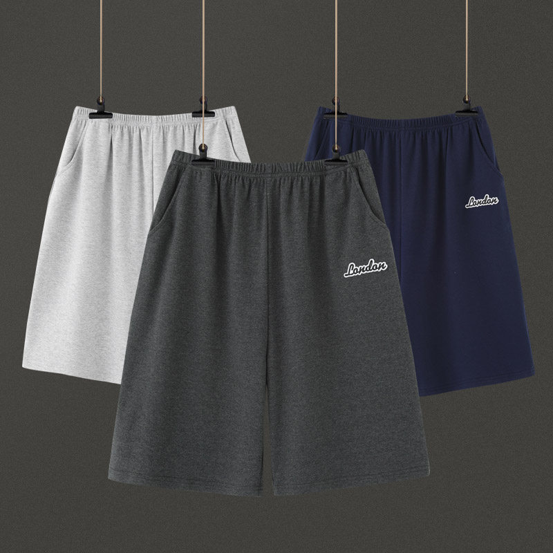 Pure Cotton Sleeping Pants Men Shorts Men's Hot Pants Large Size 200 Catty Pans Can Wear Guys Loose Beach Pants Summer Thin