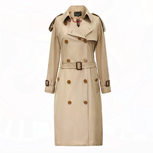 Длинный осенний бежевый зеленый плащ, средней длины, длина макси, 2023, в британском стиле