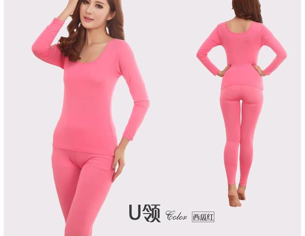 Nam Cực Qiuyi Qiuku Phụ nữ phù hợp với Modal Slim cơ thể áo len cotton kích thước lớn cơ sở đồ lót nhiệt mỏng bộ cotton nữ học sinh