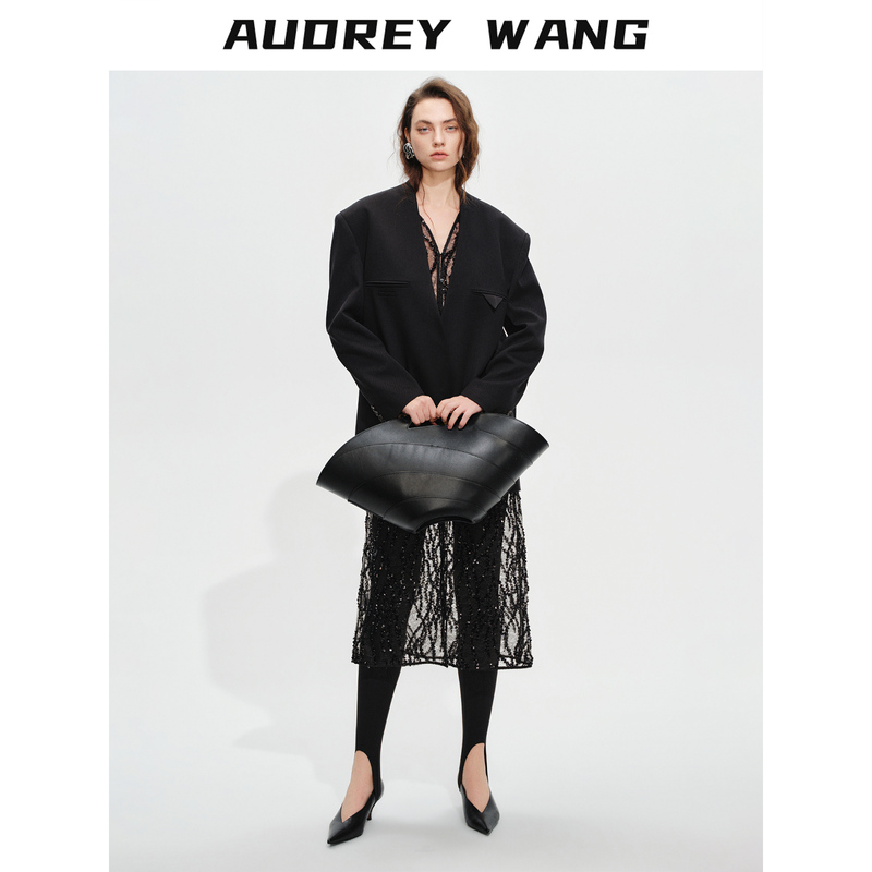Audrey Wang 26 New Year's Popular Retro Socialite Style Heavy Sequin See-Through Dress Sexy Long Dress