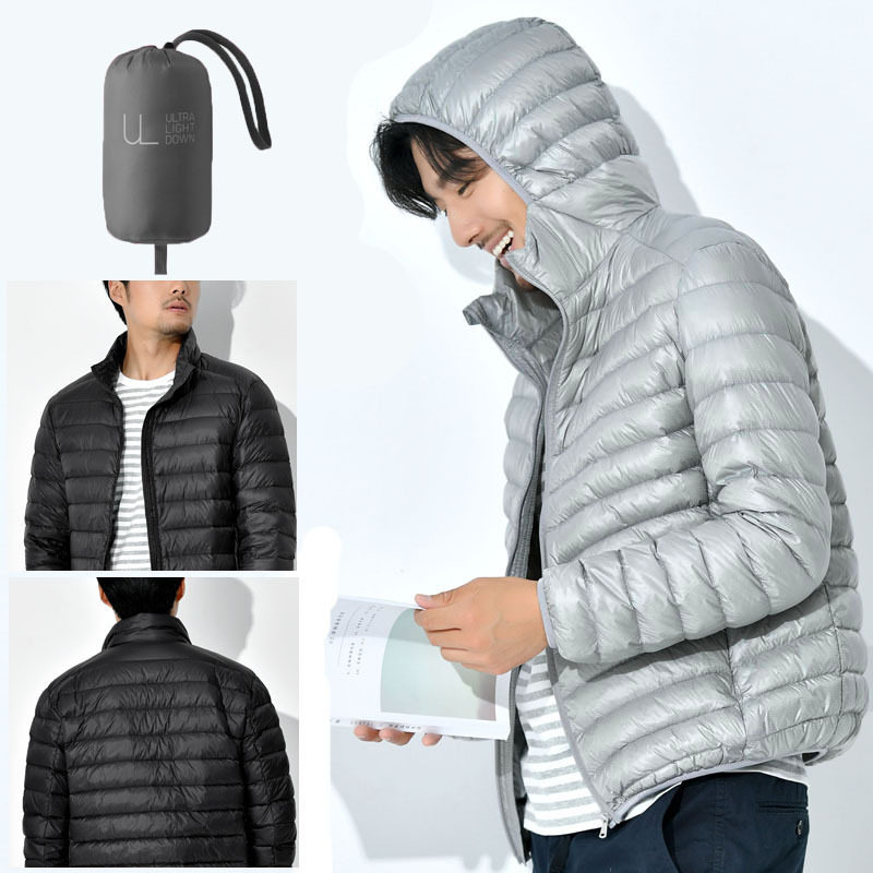 Uniq winter autumn and winter down jacket men's short section thin section business trend hooded thickened white duck down men's jacket