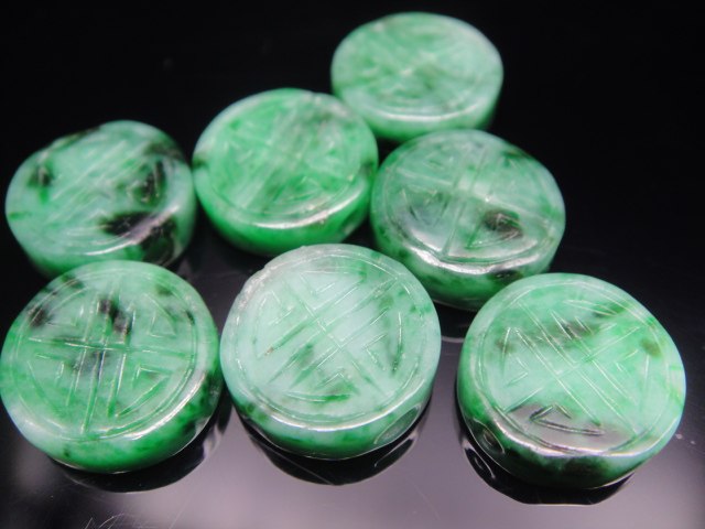 (Folk custom) ancient jade old Jade earning foreign exchange return double-sided group longevity pattern Tongtian hole back Cloud