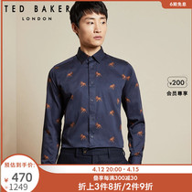TED BAKER mens fashion lion printed long sleeve shirt 231078