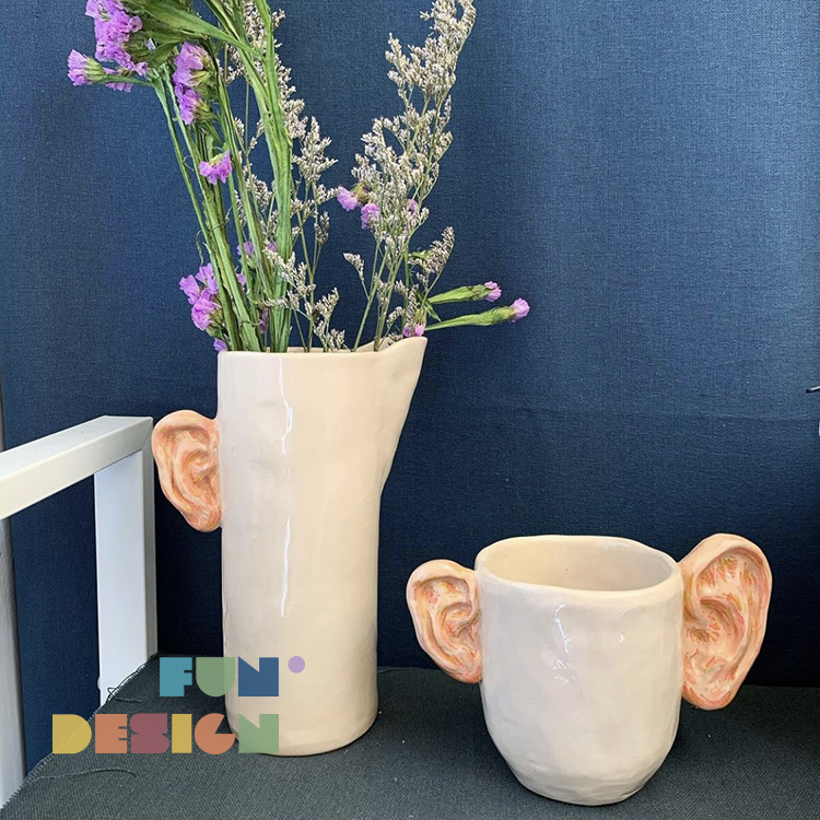 Handmade by Thai niche designers~Van Gogh's ears series creative coffee cup oatmeal cup cute gift