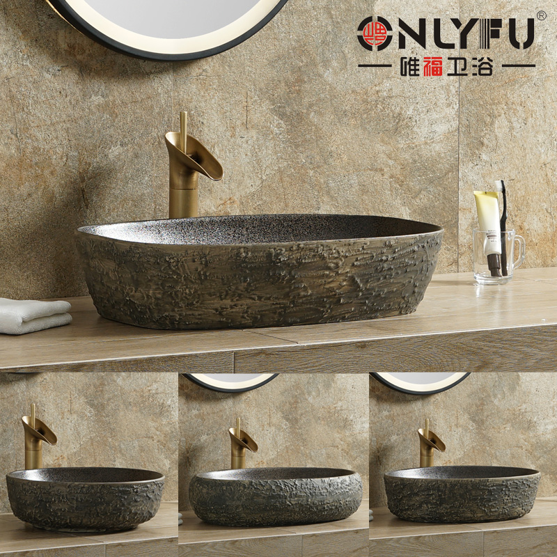 Table Washbasin Nordic Makeup Room Home Terrace Basin Square Wash Basin Retro Creative Bathroom Courtyard Round