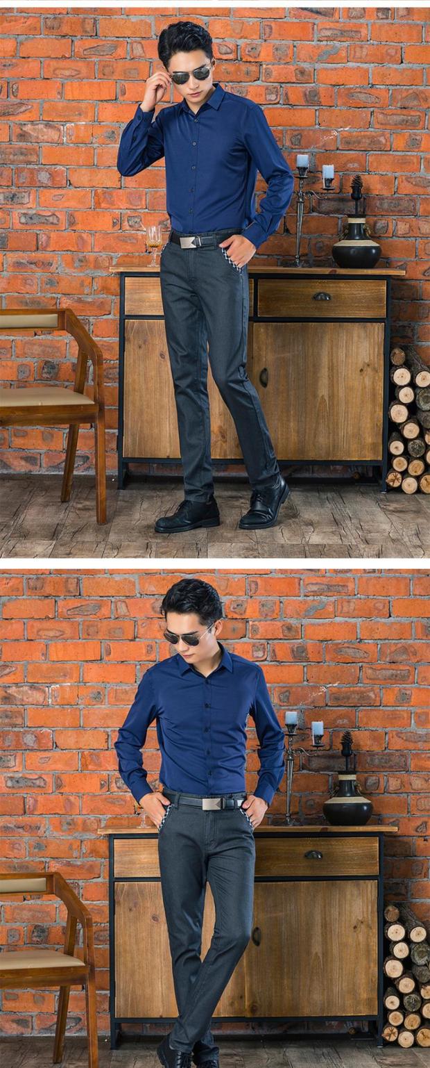 Thu đông 2018 phong cách mới quần jeans nam phiên bản Hàn Quốc của giới trẻ ống thẳng thắt lưng quần công sở hoang dã quần dài nam
