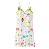 Gongdie (same style as Internet celebrity) Crayon Shin-chan with breast pad womens nightgown summer pure cotton short-sleeved pajamas home clothes