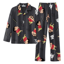Gongdie (light and soft) Crayon Shin-chan spring and autumn pajamas for men long-sleeved home clothes youth pure cotton suit