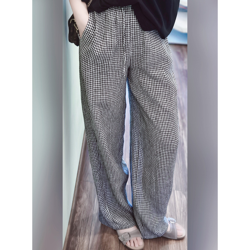 Lightweight and Soft Yarn-Dyed Linen Casual Trousers