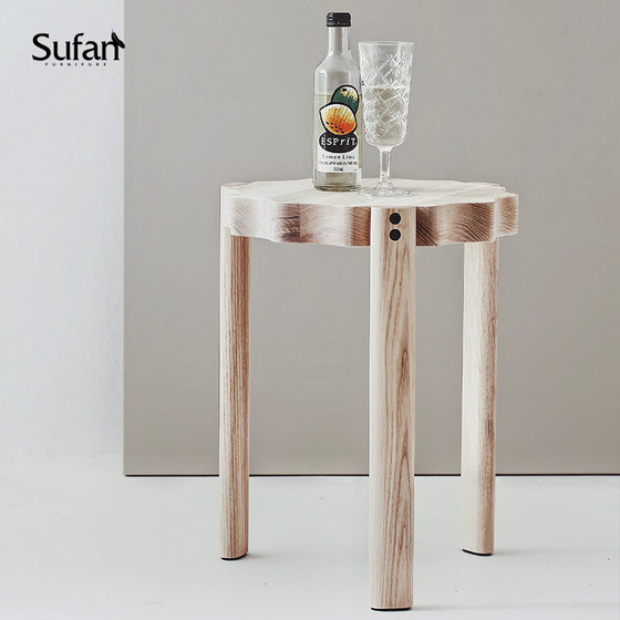 Shufan macaron stool Nordic dining table stool solid wood round stool home stool can be superimposed small stool small side few