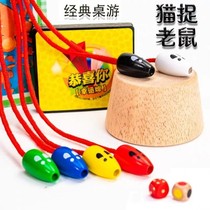 Wooden Heads Game Toys Children Cat-and-mouse Tabletop Games Improve Special Focus Training Male Girls Early Lessons