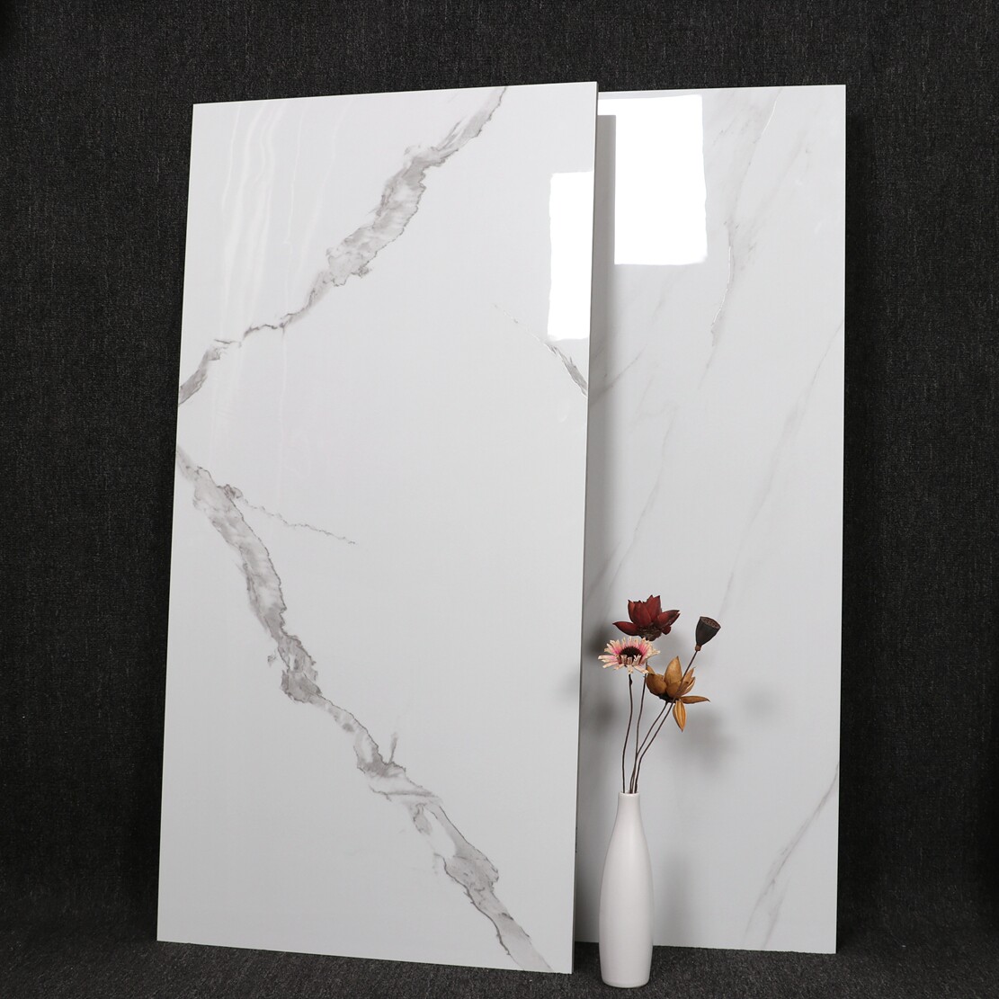 Jazz white large slab whole body marble tile 600x1200 living and dining room floor tile polished tile wear-resistant tile