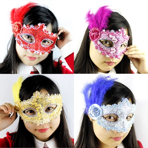 Хэллоуин Бар KTV для взрослых макияж танцевальная вечеринка Kamen Princess Half -Face Venice Древняя ветряная маска