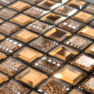 Европейская стиль хрустальное стекло измельчение пограничная мозаичная плит