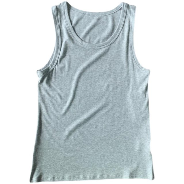 Lycra cotton super elastic sweat vest men's top summer thin sleeveless short t-shirt round neck sports running vest exercise