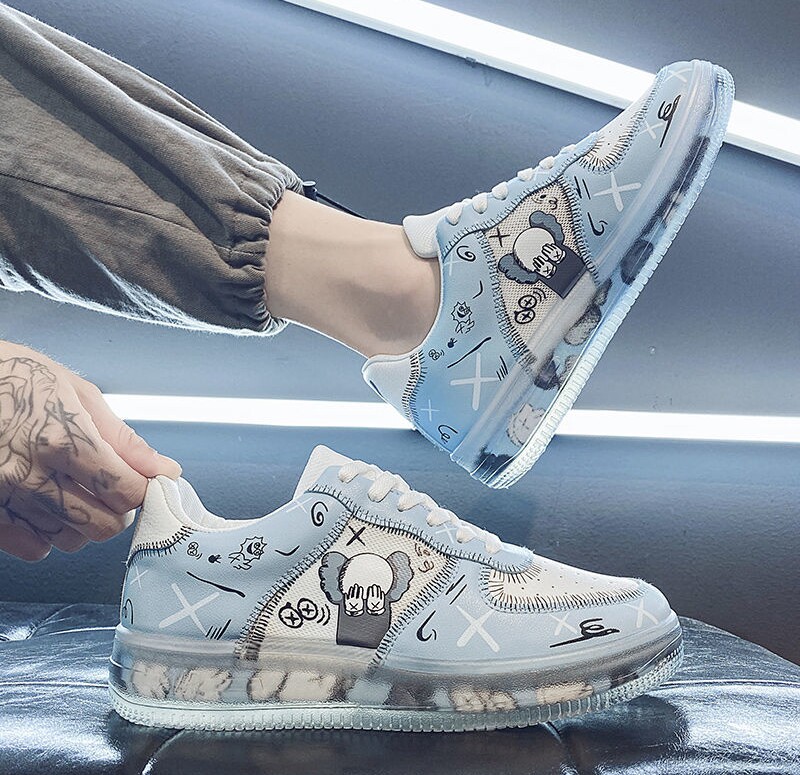 Hong Kong same Supreme men's shoes spring white shoes thick bottom shoes all-match casual sports shoes