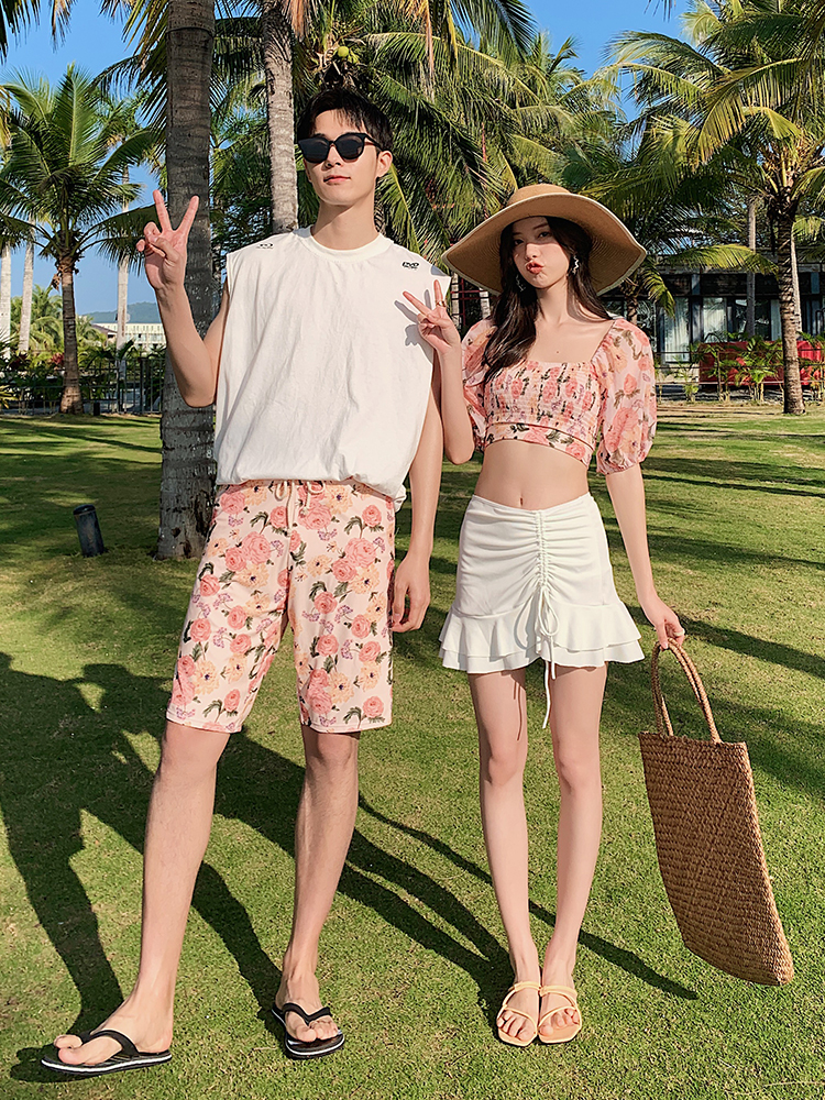 Swimsuit couple suit skinny couple sexy couple seaside vacation beach bikini swimsuit woman