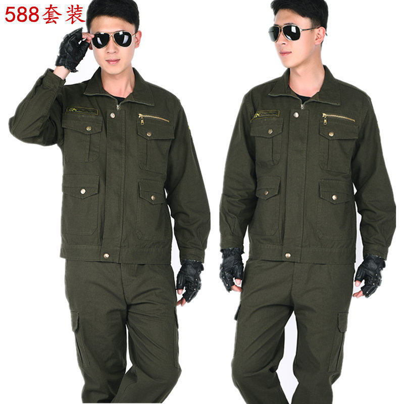 Spring and autumn essay training suit men and women can wear abrasion-proof workwear special soldiers combat training clothes factory workshop plus fattening up