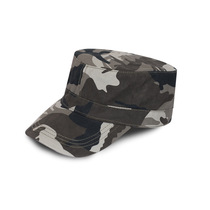 Mens outdoor students military training duck tongue cap pure cotton twill black and white big words flat top hat military camouflated sunscreen hat