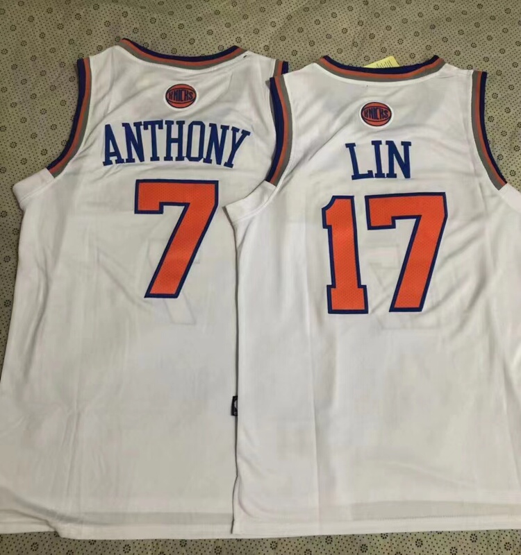 Knicks No. 17 Jeremy Lin Embroidered Basketball Jersey No. 7 Anthony Jersey Embroidered Vest Retro Sports Jersey Knicks No. 17 Jeremy Lin Embroidered Basketball Jersey No. 7 Anthony Jersey Embroidered Vest Retro Sports Jersey
