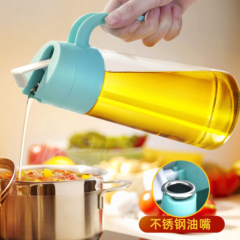 Lebo Oil Pot Automatic Open Lid Glass Anti-Leak Kitchen Home Seasonings Bottle oil Vinegar Jar Sauce oil bottle