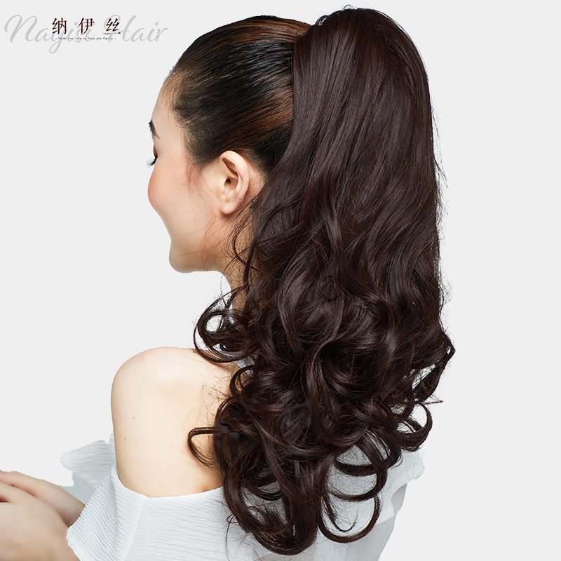 Horsetail Wig Female Grip Clip Style High Horsetail Long Roll Hair Pear Roll Large Wave Emulation Hair Natural Short New Low