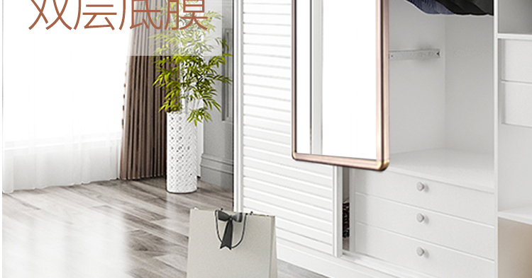 Tủ quần áo gương trượt tủ quần áo kính thiên văn gấp gương dài treo tường thử nghiệm tủ quần áo tích hợp gương xoay - Gương gương soi toàn thân treo tường
