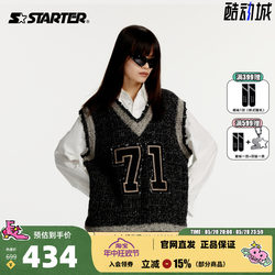 ເສື້ອກັນຫນາວ STARTER ສໍາລັບຜູ້ຊາຍແລະແມ່ຍິງ 24 ພາກຮຽນ spring ໃຫມ່ street digital ກິ່ນຫອມຂະຫນາດນ້ອຍແບບເສື້ອ V-neck sweater