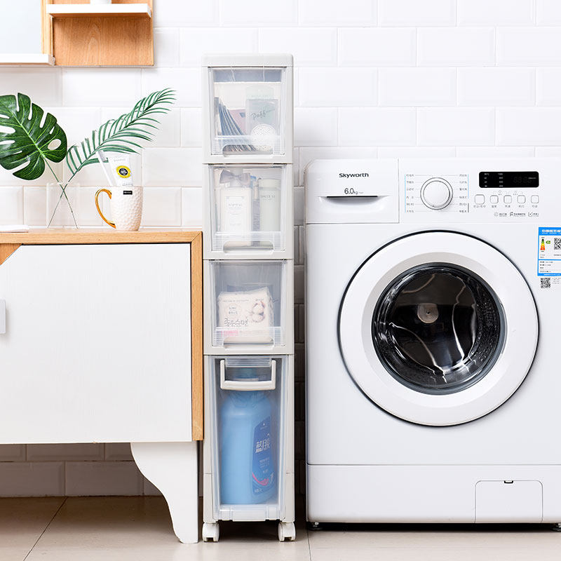 20cm wide nip Slit Accommodating cabinet Drawer Slit Cabinet Plastic Makeup Room Kitchen Slit Shelve Narrow Side Cabinet