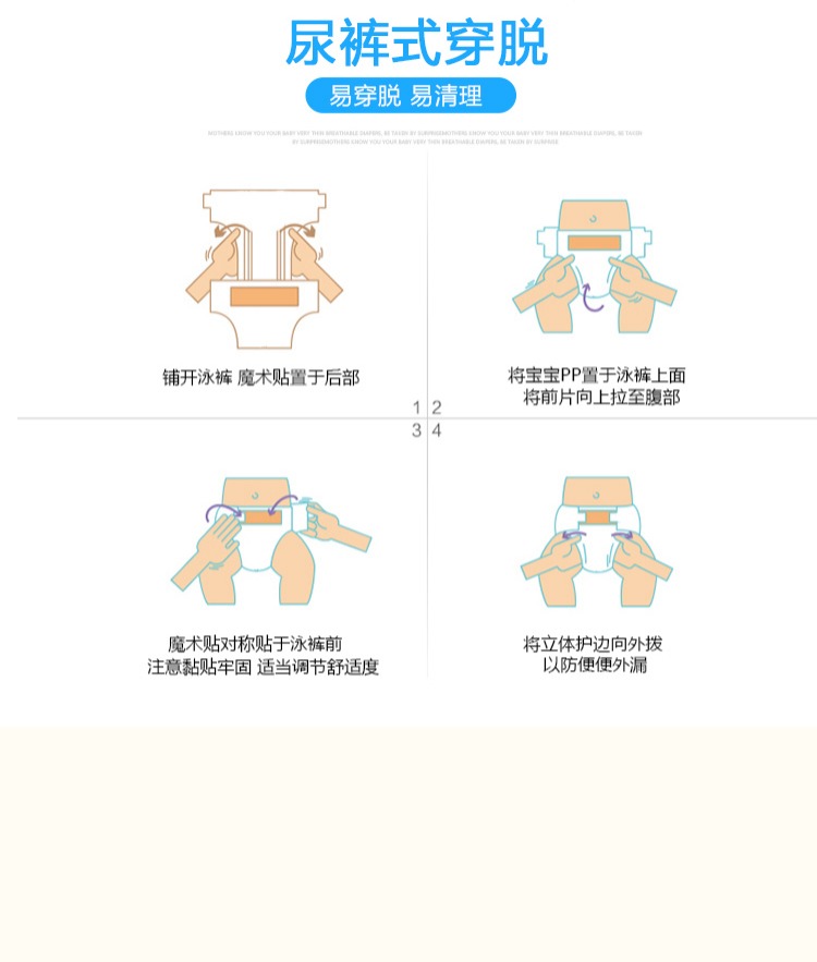 Bể bơi cho bé không thấm nước Túi chống nước tiểu 0-3 tuổi Trẻ em bể bơi nước nóng chuyên dụng lặp đi lặp lại đồ bơi liền thân