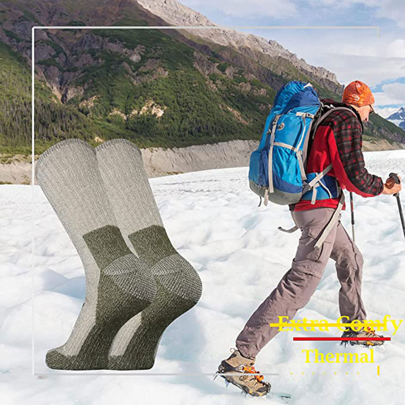 Zhuohe Export Classic Merino Wool Socks, European Size, Large Size, Heavyweight Hiking and Trekking Warm Wool Socks