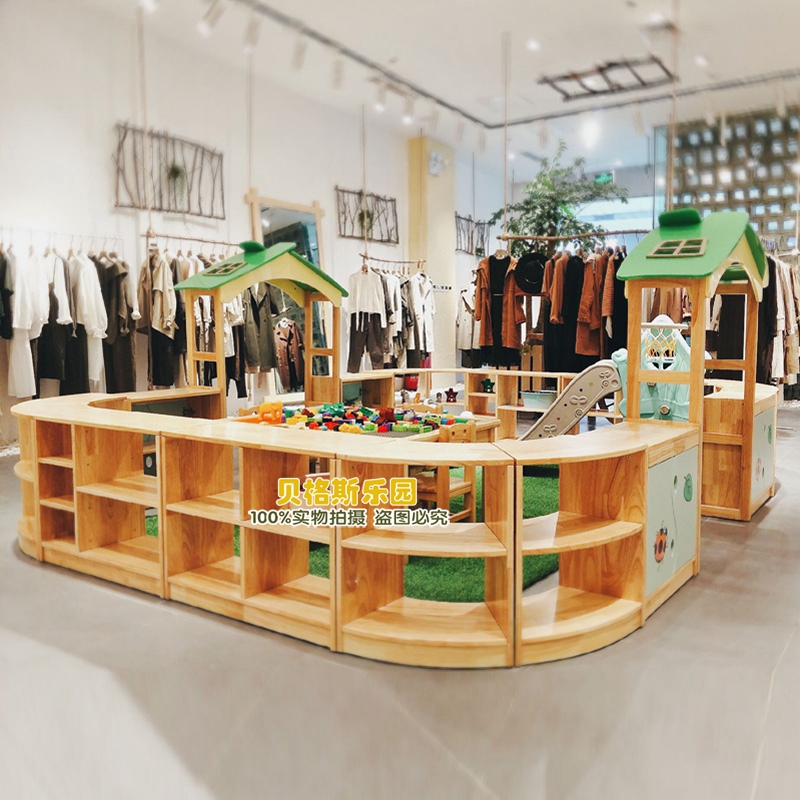 Kindergarten Early Teach Children Orchestra Oak Gum Wood Toy Combo Cabinet Activity Room Area Corner Cabinet Norwegian Forest Theme