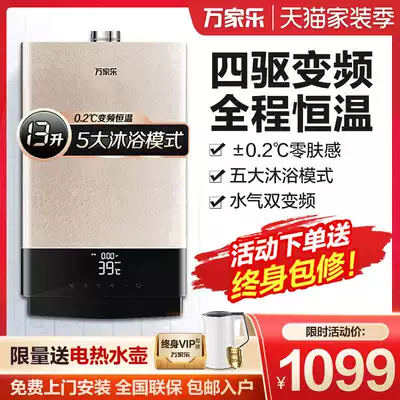 Macro Wanjiale T53 intelligent frequency conversion constant temperature 13-liter strong exhaust gas electric gas water heater